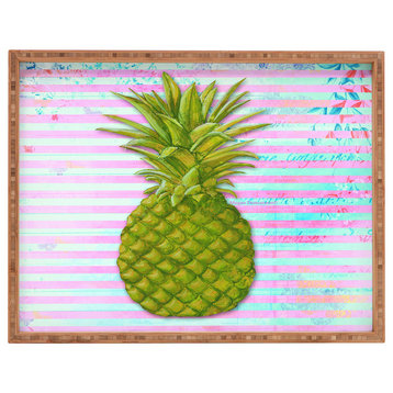 Deny Designs Madart Inc Striped Pineapple Rectangular Tray