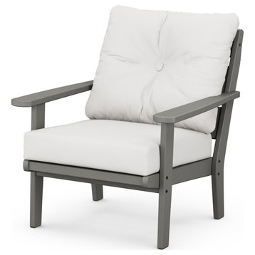 Lakeside Deep Seating Chair, Slate Gray/Natural Linen