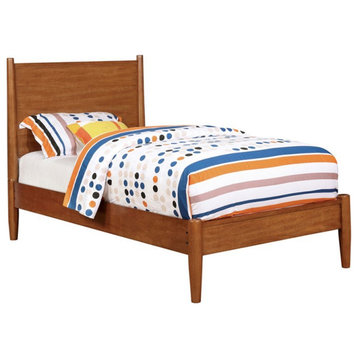 Furniture of America Belkor Solid Wood Twin Platform Bed in Oak