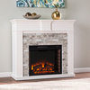 Shiloh Electric Fireplace With Faux Stone Surround
