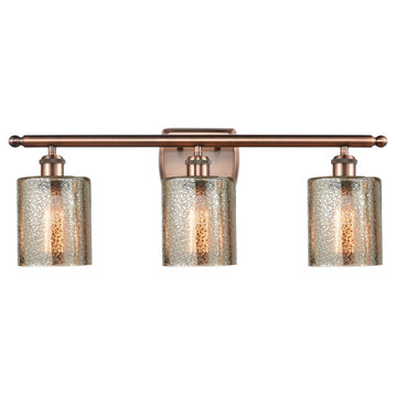 Cobbleskill 3-Light Bath Vanity-Light, Antique Copper, Mercury