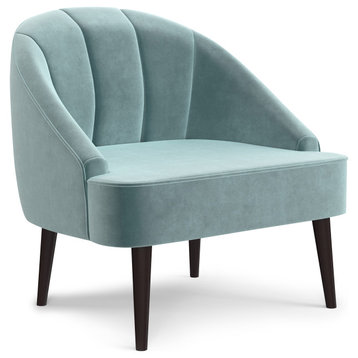 Harrah Accent Chair, Velvet fabric, Seafoam Blue