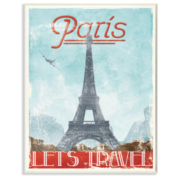 "Lets Travel To Paris Vintage" Wall Plaque Art