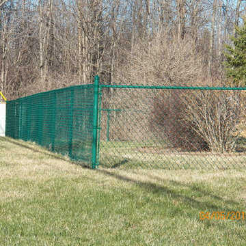 Green Vinyl Coated Chain Link Fence 4' High Chesterfield Michigan