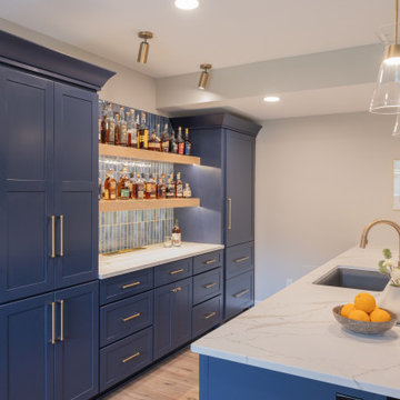 Lenexa, Kansas Basement Remodel with Speakeasy-Inspired Entertaining Bar