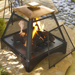 Pagoda Style Fire Pit with Copper Accent - Fire Pits