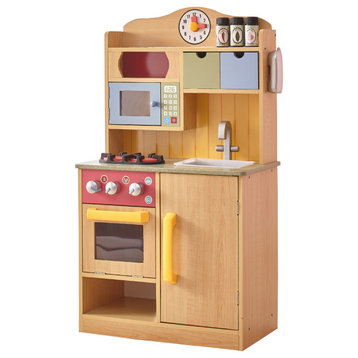 Florence Play Kitchen Cooking Playset, Brown