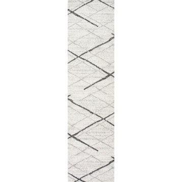Nuloom Thigpen Striped Contemporary Area Rug, Grey 2'5"x9'5"