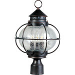 Maxim Lighting - Maxim Lighting 30500CDOI Portsmouth - Three Light Outdoor Pole/Post Mount - Portsmouth is a traditional, early American style collection from Maxim Lighting International in Oil Rubbed Bronze finish with Seedy glass.                                                                                 * Number of Bulbs: *Wattage: 60W* BulbType: A19 Medium Base* Bulb Included: No