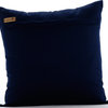 Blue Art Silk Sequins & Beaded Bird Pillows Cover, Birdy Flight, 9. Navy Blue (Sea Weed at the Shore), 20"x20"