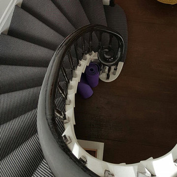 Installing Stripey Carpet to Stairs in Private Residence