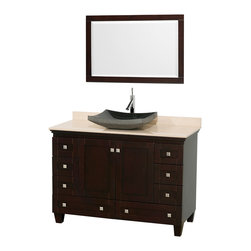 Wyndham Collection Acclaim 48" Vanity, Ivory Marble Top,Granite Sink - Bathroom Vanities And Sink Consoles