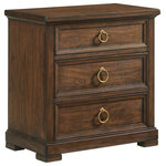Lexington - Napa Nightstand - The Napa nightstand provides bedside storage with three soft close drawers and elegant ring-pull hardware.