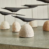 Contemporary Set of 5 Coastal Shore Bird Sculptures Natural Rock Wood Stone