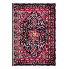 Nadia Midnight/Pink Rug, 2'2"x12'
