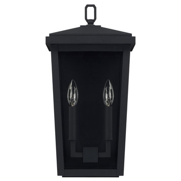 Capital Lighting Donnelly 2-Light Outdoor Wall Lantern 926222BK, Black