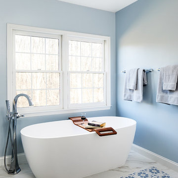 Dreary To Cheery Traditional Master Bath Before and After