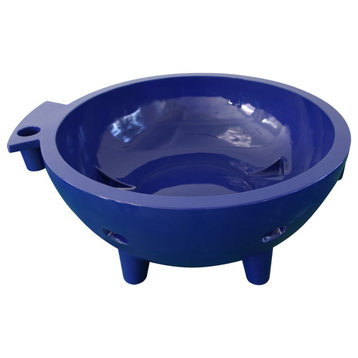 ALFI Brand The Round Fire Burning Portable Outdoor Hot Tub, Dark Blue