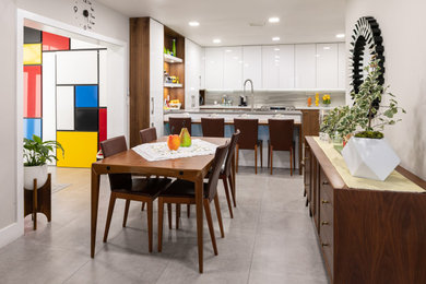 Mid-sized mid-century modern galley kitchen photo in Miami