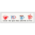 Marmont Hill Inc. - "Cocoa and Spice" Framed Painting Print, 45x15 - Get in the winter mood with this watercolor painting print that features four cups of hot cocoa and text that says, "Cocoa and spice make Christmas so nice". Proudly printed in the USA, this piece is printed on high quality archive paper and professionally hand-framed. With wall-mounting hooks included, this artful accent is ready to hang up as soon as it reaches your front door.