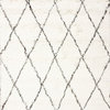 Hand Made Geometric Moroccan Wool Shag Rug, Ivory, 8'x10'