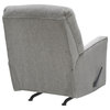 Benzara BM210739 Rocker Recliner With Track Armrests and Tufted Back, Gray