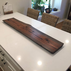Stained Live Edge Red Oak Serving Board - Serving Trays
