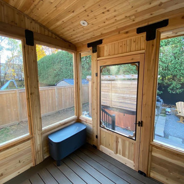 Farnham Composite Deck with Cedar Patio Cover