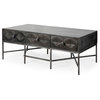 Hogarth Dark Brown Solid Wood w/Dark Gray Metal Base Rectangular Coffee Table