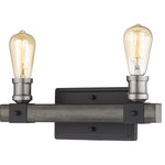 Z-Lite - Kirkland 2 Light Bathroom Vanity Light, Ashen Barnboard - Radiate with modern industrial charm from this two-light wall sconce. Constructed of faux barnwood, the sleek backplate features a deep hue and is adorned with ashen accents.