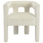 Meridian Furniture - Athena Velvet Upholstered Dining Chair, Cream - Flaunt your modish tastes with this Athena velvet dining chair. Sophisticated by design, this dining room seating offers a sturdy frame made from high-quality materials and upholstered in soft, welcoming velvet, so it always feels comfortable for family and guests. A low back provides a clean aesthetic while offering support as you wine and dine the night away. Pair it with other items in the same collection for a cohesive look.