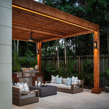 Coconut Grove Modern Pergola & Outdoor Kitchen