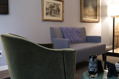 Trendy living room photo in New York