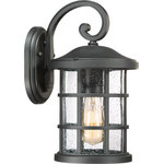 Quoizel - Crusade 1 Light Outdoor Wall Light, Earth Black - Crusade - EK Earth Black Finish, Medium Wall Lantern: Inspired by Craftsman design, the Crusade Outdoor Series is clean and classic. Encased in the crisscrossed bands, the clear seedy glass emits plenty of light. The fixture body is created using a composite material suitable for extreme temperatures and is resistant to fading. It is a wonderful addition to the Coastal Amour Collection. Available in Mystic Black and Palladian Bronze finishes.