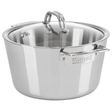 Viking Contemporary 3-Ply, 5.2-Quart Dutch Oven with Lid, Mirror Finish