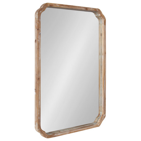 Marston Wood Framed Wall Mirror, Rustic Brown 24x36