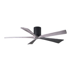 Irene5H 5-Blade Flushmount Fan With Barn Wood Blades, Matte Black, 60"