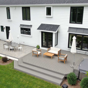 Stone Patio + Deck + Outdoor Kitchen = ❤