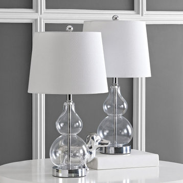 Brisor Table Lamp (Set of 2), Clear, Chrome