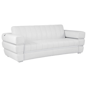 Ferrara Genuine Italian Leather Modern Sofa, White
