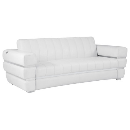Ferrara Genuine Italian Leather Modern Sofa White