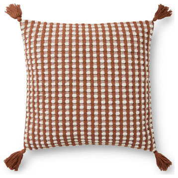 ED Ellen DeGeneres Crafted PED0016 Rust/Ivory 22x22 Cover WithDown Pillow