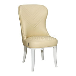 Deco Style Cream Gloss Leather Dining Chair - VIG Furniture - Dining Chairs