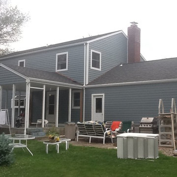 7 1/4" HardiePlank Smooth Boothbay Blue, Smooth Arctic White Trim