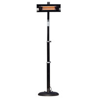 Telescoping Offset Pole Mounted Infrared Patio Heater, Black Powder Coated Steel