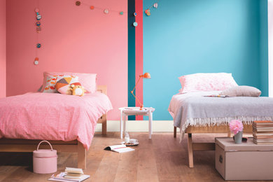 Inspiration for a contemporary teen room.