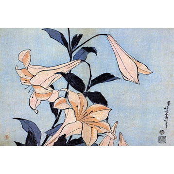 Lilies by Katsushika Hokusai, art print