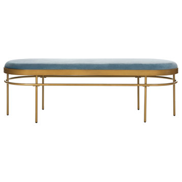 Maisie Oval Bench Slate Blue/ Gold