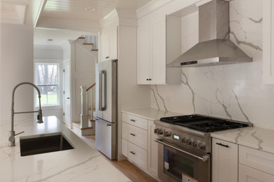 Example of a cottage kitchen design in Boston