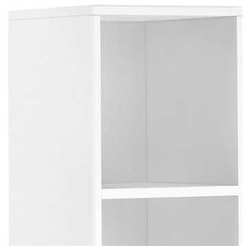 Harper SOLID WOOD 58x42"  Modern Cube Storage Bookcase with Drawers in White